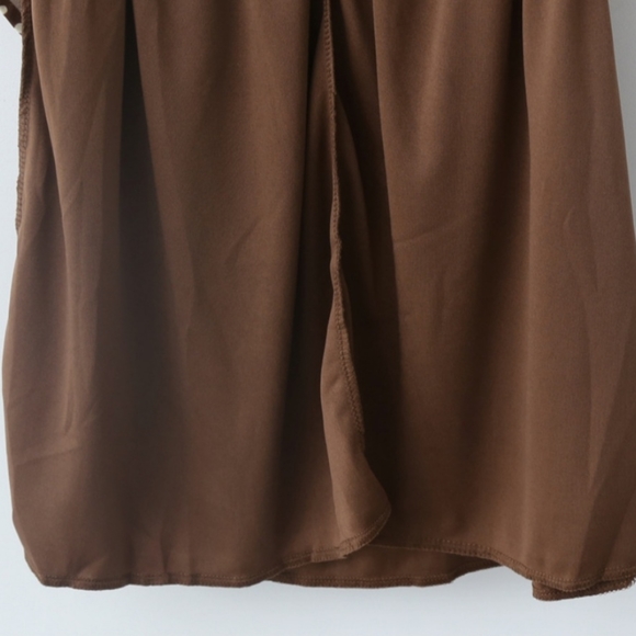 dot brown shirring skirt - Picture 7 of 7